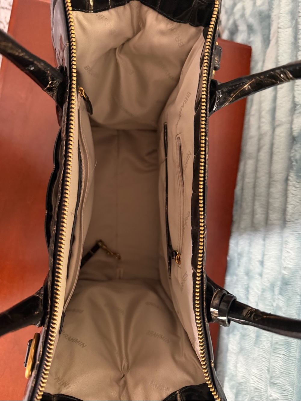 Brahmin Caroline Black Nerina Satchel with Matching Wallet - Picture 2 of 9